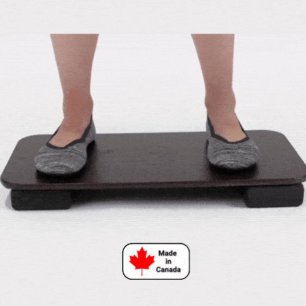 Best balance board for standing desk, standing desk platform, antifatigue board for sit-stand desk Fitterfirst board for standing desk. Made in Canada, Canadian product, buy Canadian