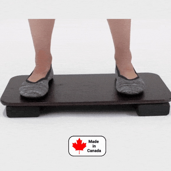 Best balance board for standing desk, standing desk platform, antifatigue board for sit-stand desk Fitterfirst board for standing desk. Made in Canada, Canadian product, buy Canadian