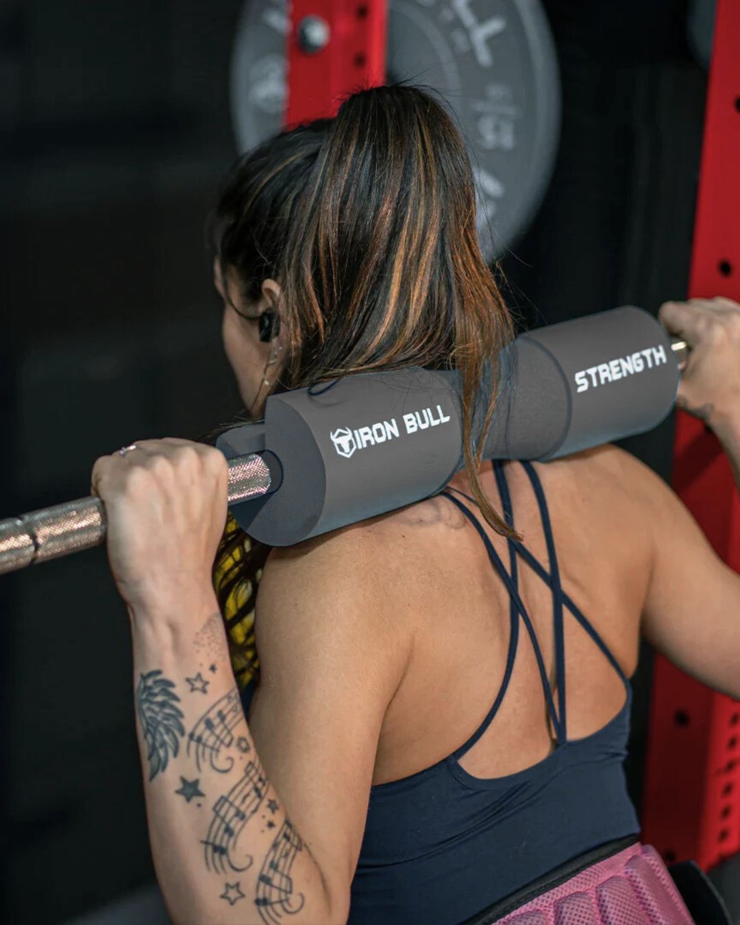 get cushioning for your neck, spine and shoulders with the Iron Bull Barbell pad
