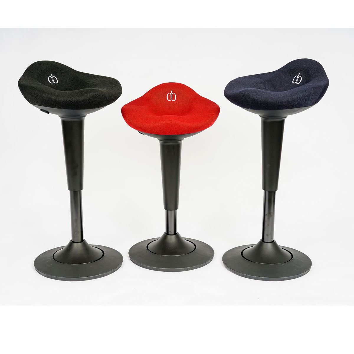 Perching chair for sit stand desk, sculpted seat cushion perching chair