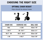 how to choose the right size exercise ball, exercise ball size chart, exercise ball size comparison