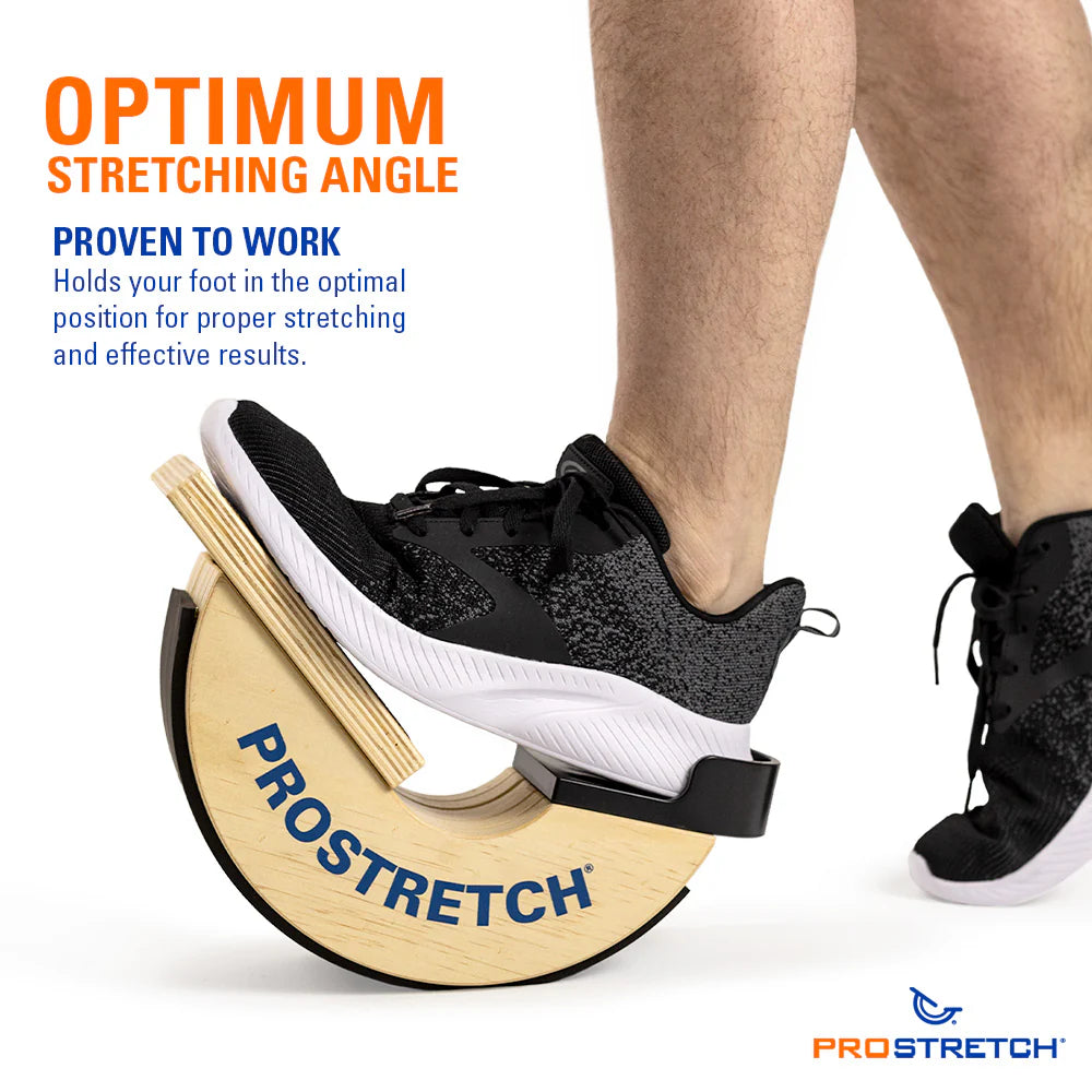 Wood Prostretch holds your foot at the optimum stretching angle for effective results
