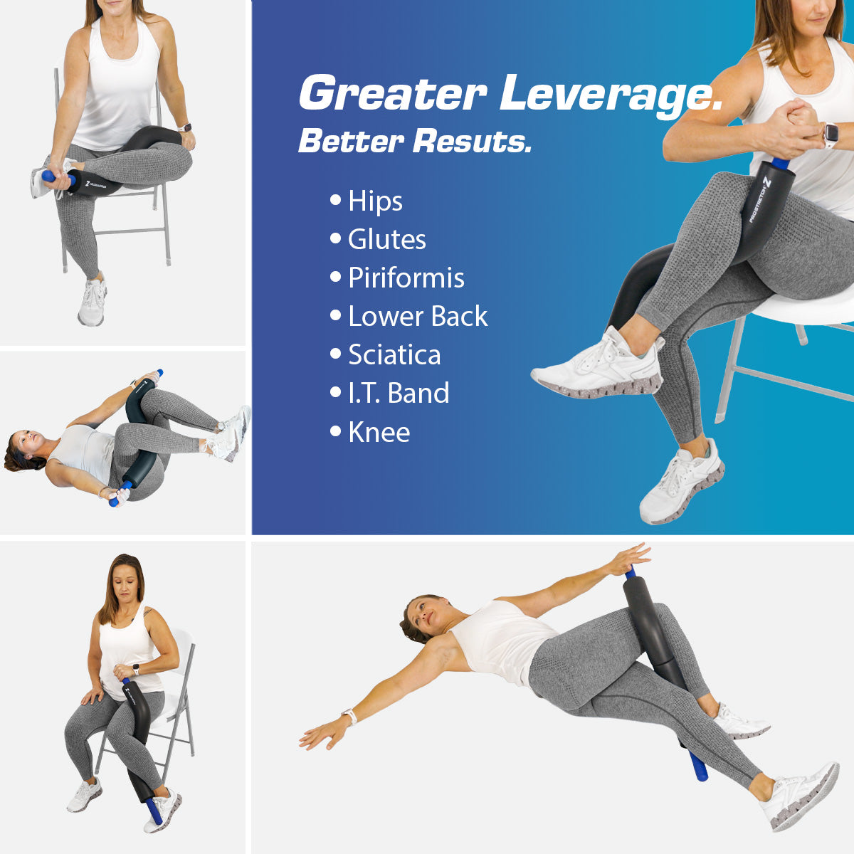 device for deeper hip stretches, device for deeper glute stretches, device for piriformis stretch, device for sciatica stretches, device for I.T. band stretches, device for deep low back stretches