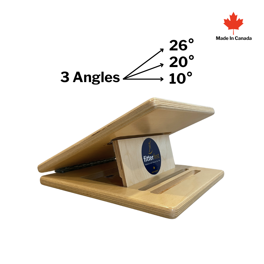 Fitterfirst Slant Board - Adjustable Calf Stretcher & Incline Board (10°, 20°, 26°) Made in Canada