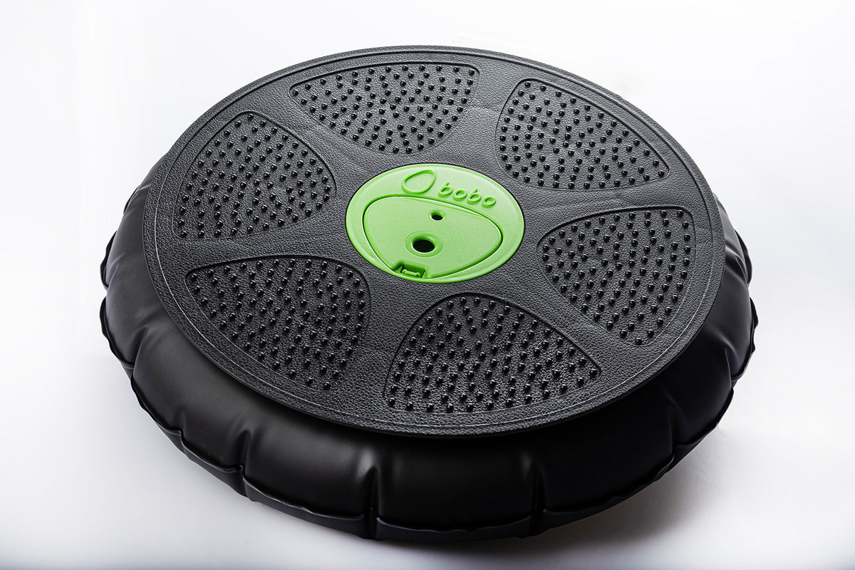 balance cushion for balance board, bobo wobbly bagel, inflatable balance cushion, low impact balance exercises