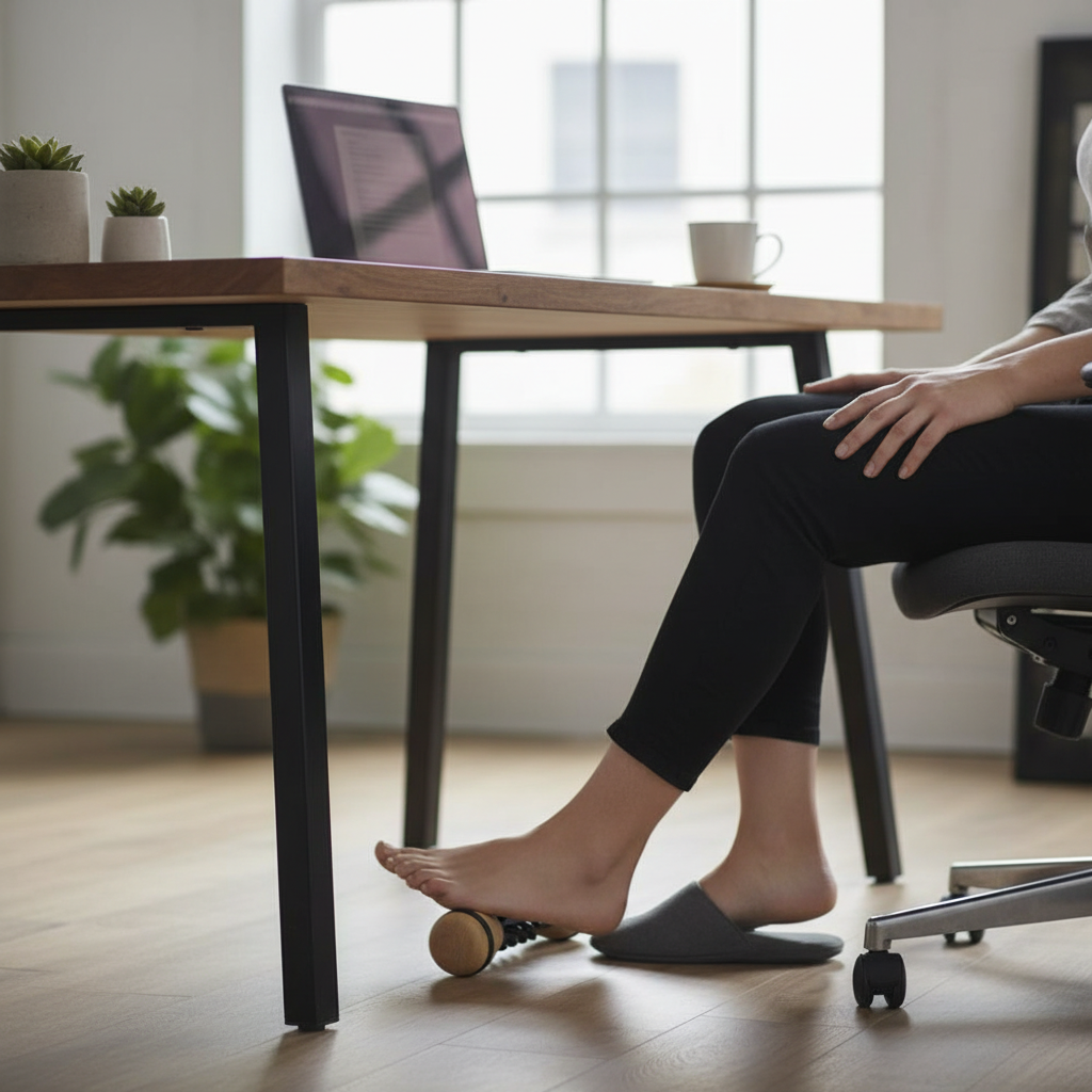Fitterfirst Foot Roller at desk