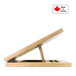 Wooden Made in Canada Slant board set at 26 degrees for calf stretches, ships from Calgary Alberta