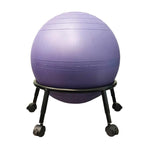 frame for converting exercise ball into rolling office chari