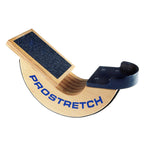A large wooden calf and foot stretcher with a black stretching surface and the 'ProStretch' brand logo in blue.