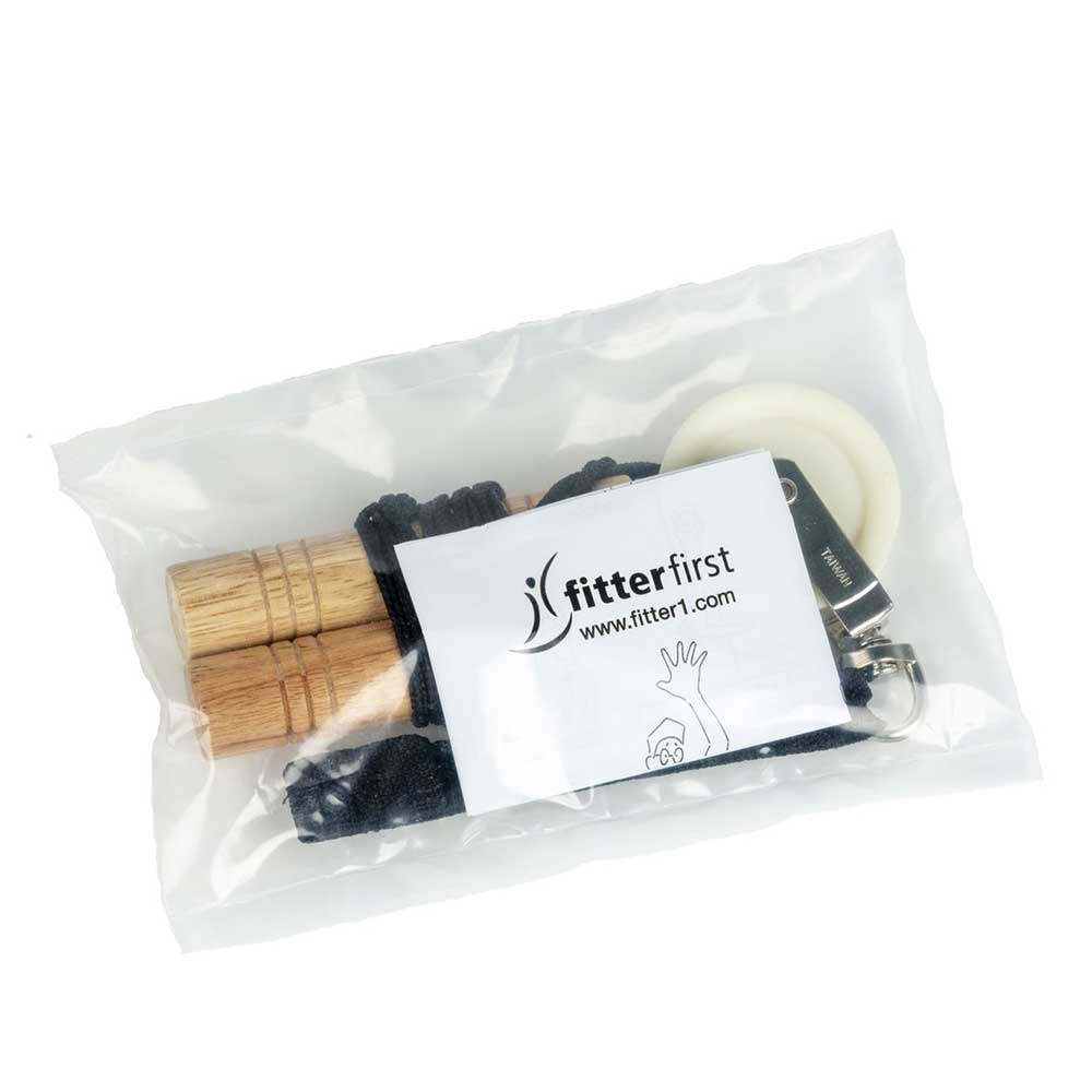 shoulder pulley kit with wooden handles and smooth rolling pulley plus door hook for at home or in clinic shoulder rehab exercises