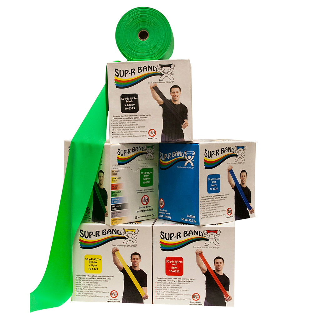 Resistance bands 50 yard roll Sup-R latex free. for clinics and group exercise classes