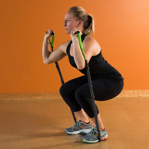 squat with resistance bands
