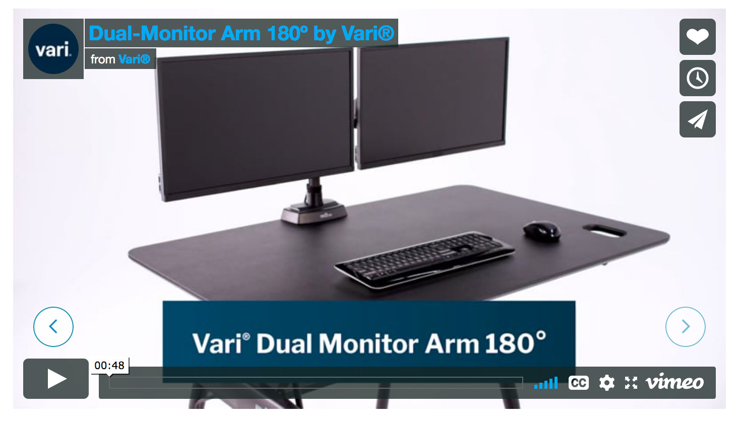 Freestanding Vario™ monitor mount