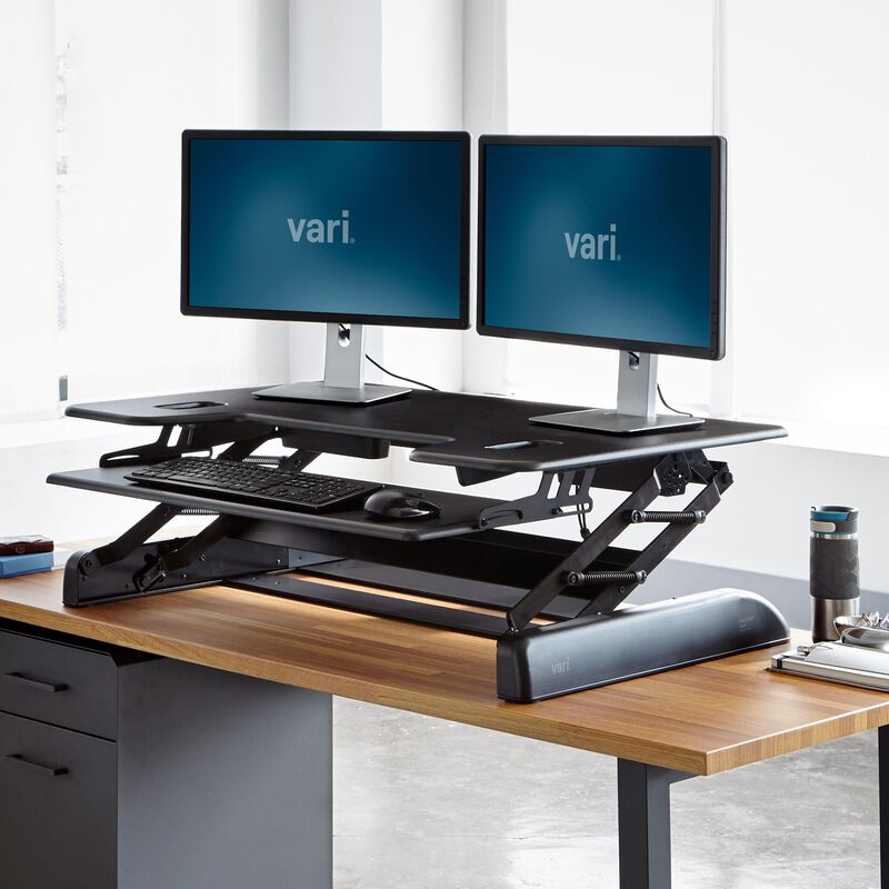 Vari desk for tall people, extra high sit stand converter