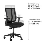 vari task chair dimensions, vari office chair size 